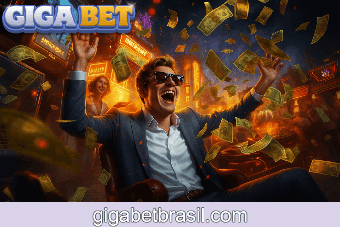 Ganhador feliz Cassino GIGABET apostas vitoriosas